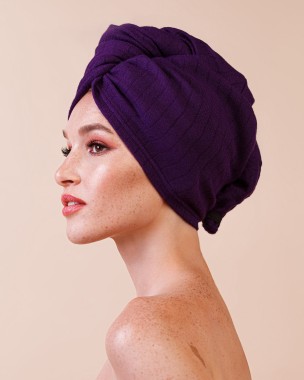 Turban Dry It Up - viscose bamboo/dark purple color 